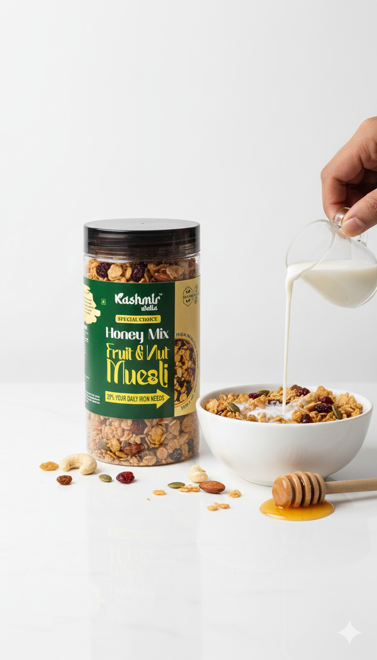 Fruit & Nut Honey Mix Muesli – Premium Energy Breakfast by Kashmir Walla